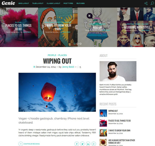Genie-Personal-Blog-Theme.jpg Genie - Personal Blog Theme v1.2.3 - Image 1