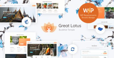 Great Lotus Buddhist Temple WordPress Theme + RTL