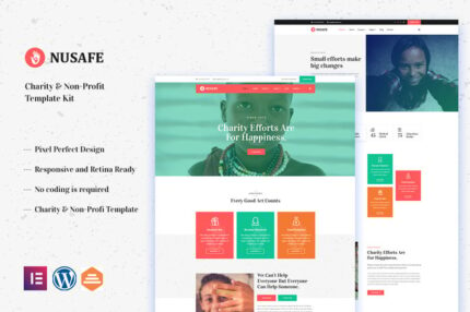 Nusafe - Charity & Non-Profit Elementor Template Kit