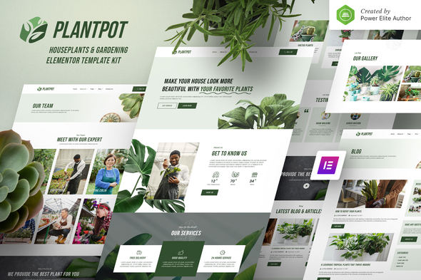 Plantpot - Houseplants & Gardening Elementor Template Kit Plantpot - Houseplants & Gardening Elementor Template Kit