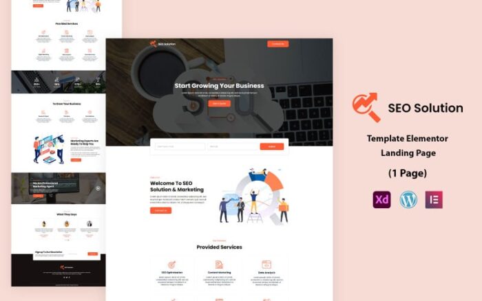 SEO Solution Ready to Use Elementor Landing Page Template(m)