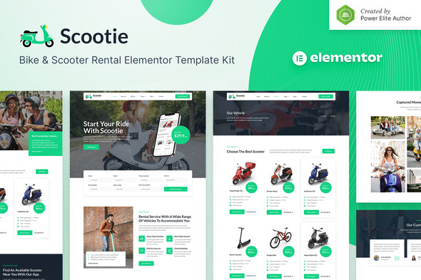 Scootie - Bike & Scooter Rental Elementor Template Kit Scootie - Bike & Scooter Rental Elementor Template Kit
