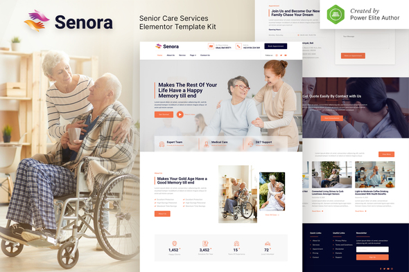 Senora - Senior Care Services Elementor Template Kit Senora - Senior Care Services Elementor Template Kit