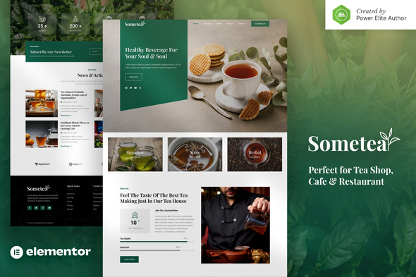 Sometea - Tea House Cafe & Restaurant Elementor Template Kit Sometea - Tea House Cafe & Restaurant Elementor Template Kit