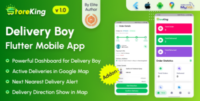 StoreKing - eCommerce (Grocery, Pharmacy, Supershop) Delivery Man Flutter Mobile App