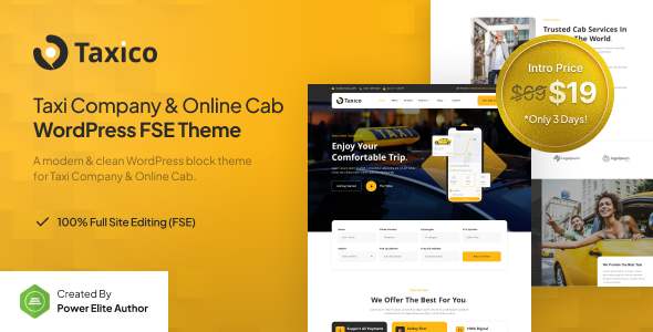 Taxico - Taxi Company & Online Cab Service FSE WordPress Theme Taxico - Taxi Company & Online Cab Service FSE WordPress Theme