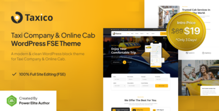 Taxico – Taxi Company & Online Cab Service FSE WordPress Theme