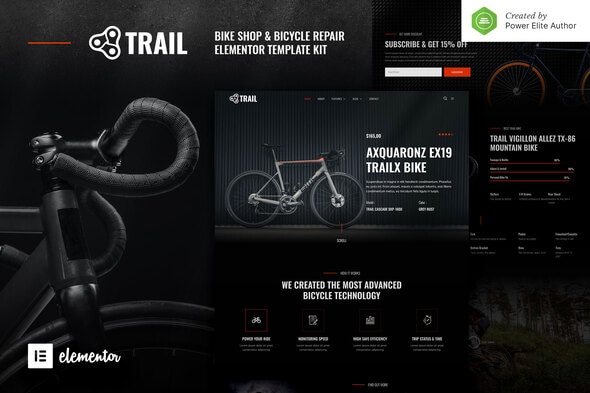 Trail - Bike Shop & Bicycle Repair Elementor Template Kit Trail - Bike Shop & Bicycle Repair Elementor Template Kit