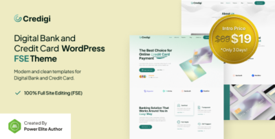 credigi – digital bank credit card fse wordpress theme