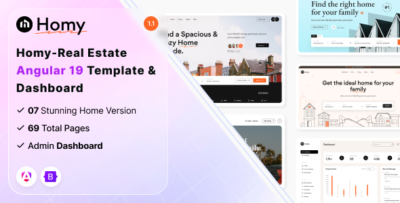 homy real estate angular 19 template dashboard