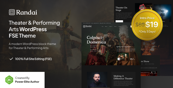 randai---theater-entertainment-performing-arts-fse-wordpress-theme.png Randai - Theater Entertainment & Performing Arts FSE WordPress Theme - Image 1