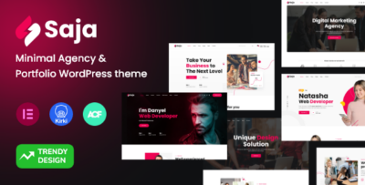 Saja - Minimal Agency & Portfolio WordPress Theme + RTL