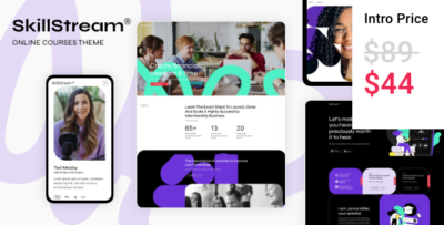 skillstream online courses and education wordpress theme