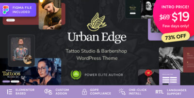 urban edge barbershop tattoo studio wordpress theme