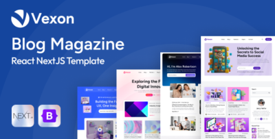 vexon blog magazine nextjs 14 template