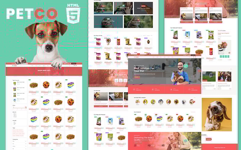 Petco-Pet-and-animal-Shop-Website-Template.jpg Petco Pet and animal Shop Website Template v1.0 - Image 1