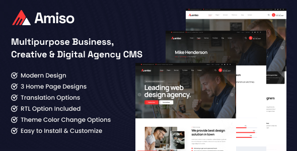 amiso-multipurpose-business-creative-digital-agency-cms.jpg Amiso - Multipurpose Business, Creative & Digital Agency CMS - Image 1