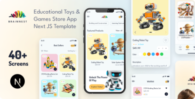 brainnest educational toys games store next js mobile app pwa