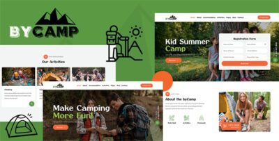 bycamp camping adventure wordpress theme