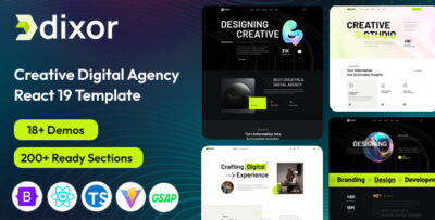 dixor creative digital agency react js template react 19