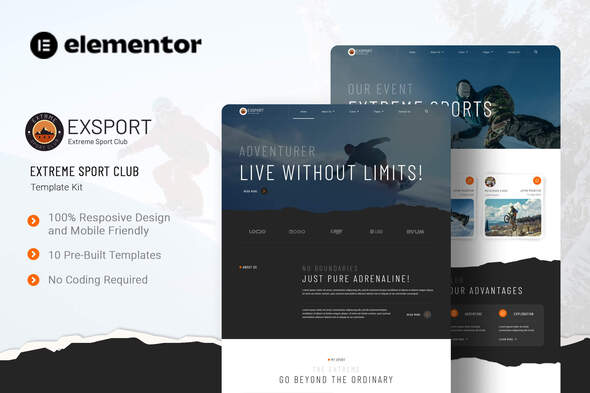 exsport-extreme-sport-club-elementor-template-kit.jpg Exsport - Extreme Sport Club Elementor Template Kit v1.0 - Image 1