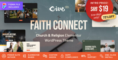 faith connect religion church wordpress theme