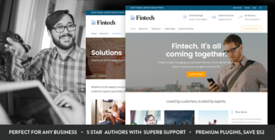 fintech startup wordpress theme