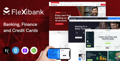 flexibank banking and finance react next js template