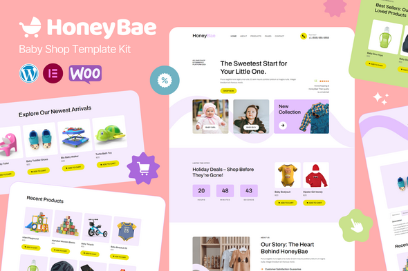 honeybae-baby-shop-ecommerce-elementor-pro-template-kit.png HoneyBae - Baby Shop Ecommerce Elementor Pro Template Kit v1.0 - Image 1