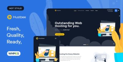 hustbee hosting html whmcs template