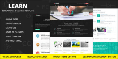 learn education elearning wordpress theme