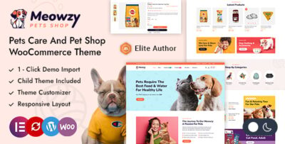 meowzy pets care pet shop wordpress theme