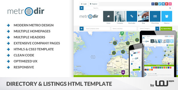 metrodir-directory-listings-html-template.jpg Metrodir - Directory &Listings HTML Template - Image 1