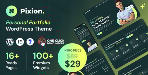 pixion-personal-portfolio-wordpress-theme.jpg Pixion - Personal Portfolio WordPress Theme - Image 1