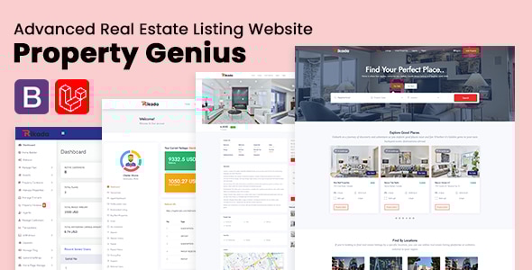 property-genius-real-estate-listing-website-with-otp.jpg Property Genius - Real Estate Listing Website with OTP - Image 1