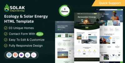 solak ecology solar energy html template