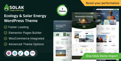 solak ecology solar energy wordpress theme