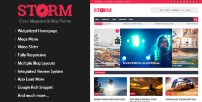 storm magazine and blog wordpress theme