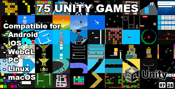 75 Unity Games Bundle | Unity Source Code, Mobile & PC, AdMob Integration, Ready-Made Game Templates 75 Unity Games Bundle | Unity Source Code, Mobile & PC, AdMob Integration, Ready-Made Game Templates
