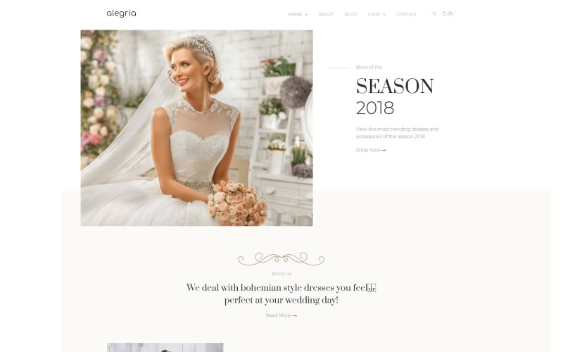 Alegria - Wedding Salon Elementor WooCommerce Theme Alegria - Wedding Salon Elementor WooCommerce Theme