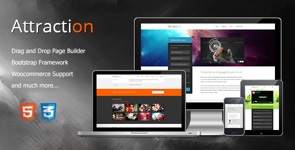 Attraction Responsive WordPress Landing Page Theme Attraction Responsive WordPress Landing Page Theme