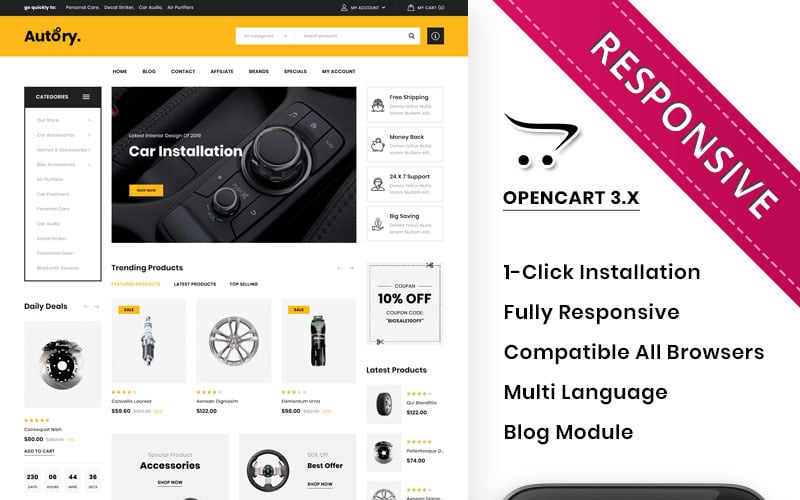 Autorry - Auto Parts Store OpenCart Template Autorry - Auto Parts Store OpenCart Template