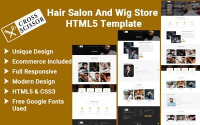 Cross Scissor - Hair Salon And Wig Store HTML Template Website Template
