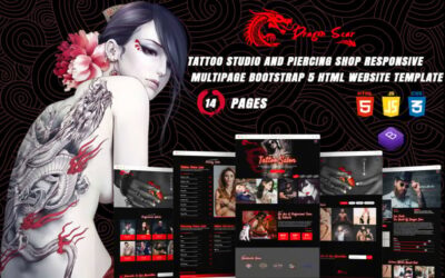 Dragon Scar - Tattoo Studio and Piercing Shop Responsive Multipage Bootstrap HTML Website Template