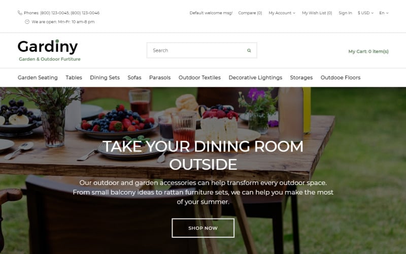 Gardiny - Furniture Parallax Elegant OpenCart Template Gardiny - Furniture Parallax Elegant OpenCart Template