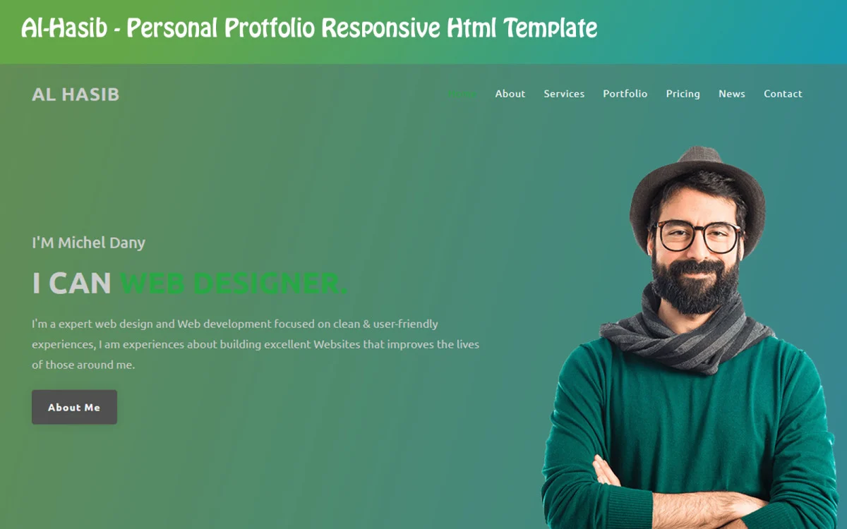 Hasib - Personal Portfolio Landing Page Template Hasib - Personal Portfolio Landing Page Template