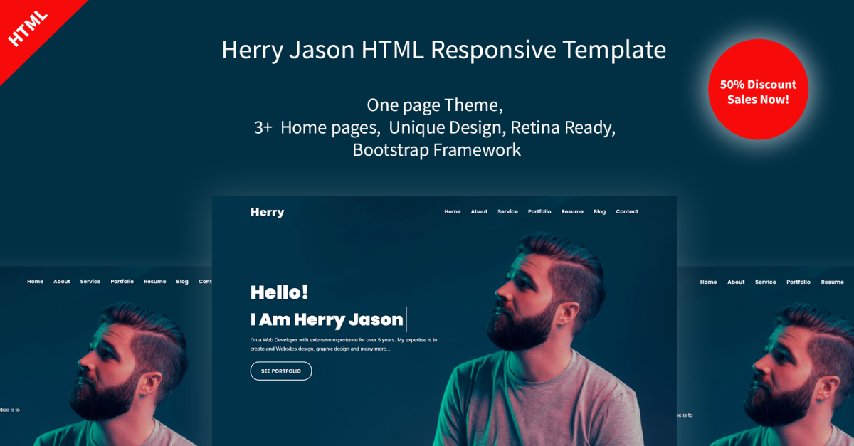 Herry Personal Portfolio Landing Page Template Herry Personal Portfolio Landing Page Template