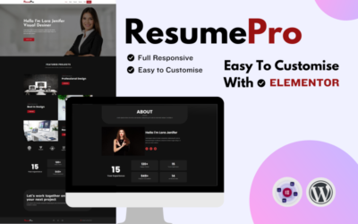 ResumePro Minimalist Portfolio- Wordpress Theme