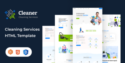 Washall - Cleaning Services One Page HTML Template