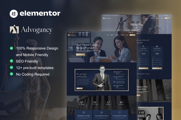 Advogancy - Attorney Law Firm Elementor Pro Template Kit Advogancy - Attorney Law Firm Elementor Pro Template Kit